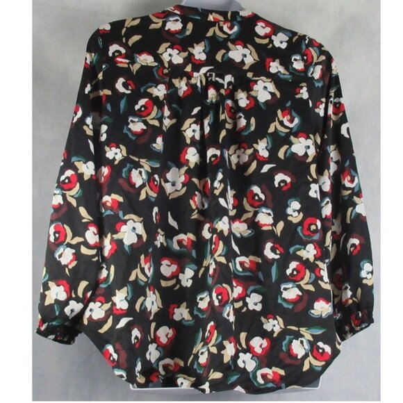 Alfani Women's Plus Size V-Neck Long-Sleeve Top, Black Floral Print, 2X - Picture 2 of 2